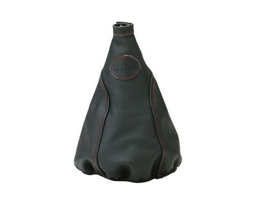 Funda de cambio de marchas en PIEL Negra con ribete rojo Race sport