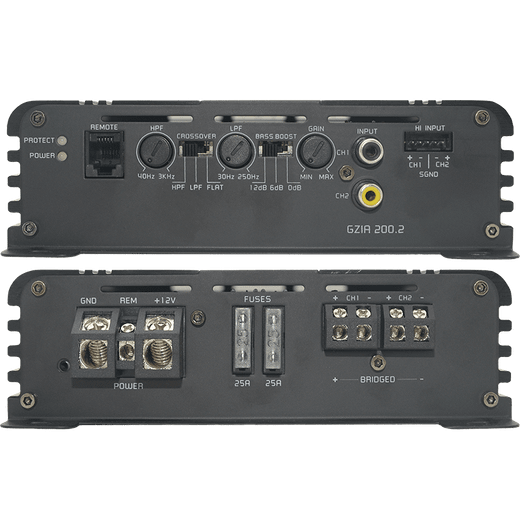 GZIA 200.2 | Amplificador de 2 Canales Clase A/B | 550W Máx. | Alta Potencia