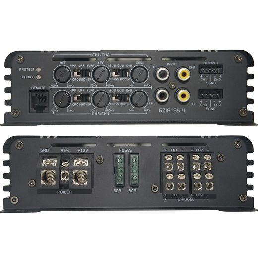 GZIA 135.4 Amplificador clase A/B de 4 canales y alta calidad