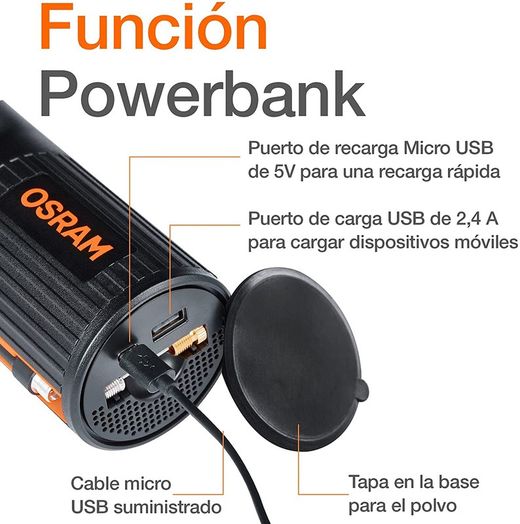 Inflador neumáticos OSRAM compacto recargable OTIR2000