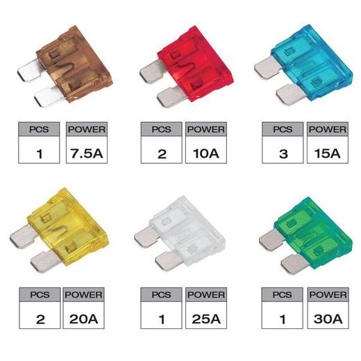Juego de 10 fusibles standar variados