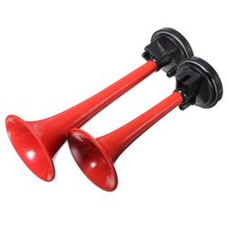 Juego de 2 bocinas con compresor en plastico ROJO