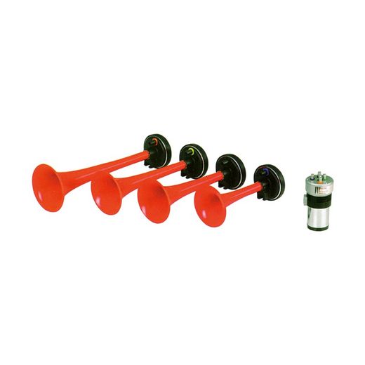 Juego de bocinas musicales (4 trompetas ROJAS)