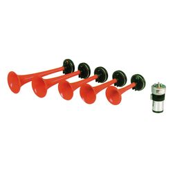 Juego de bocinas musicales (5 trompetas ROJAS)