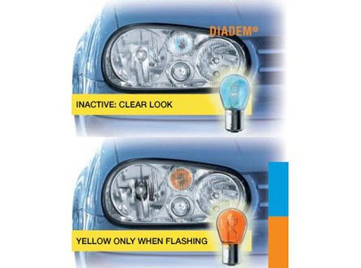 Juego de bombillas de intermitente ambar cromadas descentradas