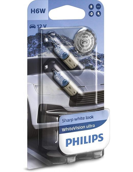 Juego de lamparas Philips H6W White Vision Ultra