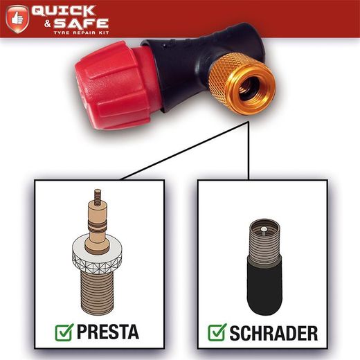 Kit reparación pinchazos en los neumáticos con GAS C02.