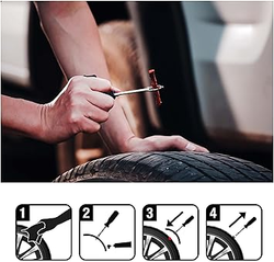 Kit de Reparación de Pinchazos | 5 Mechas | Neumáticos sin Cámara | Coche, Moto y Bici