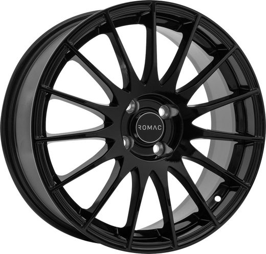 Llanta PULSE marca Romac anclaje 4X100 diametro 16 (Ancho: 6.50 - ET: 40) Acabado Gloss black