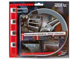 Moldura cromo/negra adhesiva con punteras 12mm x 3Mtrs.