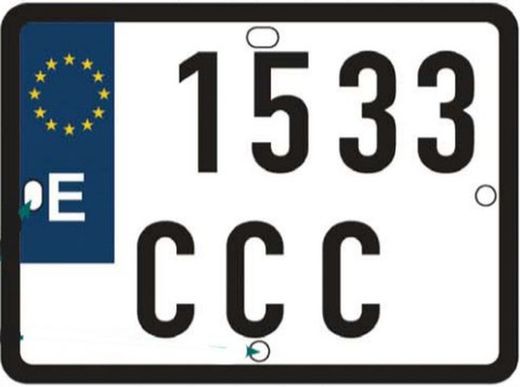 Placa de Matricula para motos de trial y enduro en aluminio