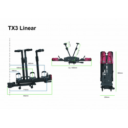 Portabicicletas de Bola Plegable y Abatible Spinder TX3 para 3 Bicicletas