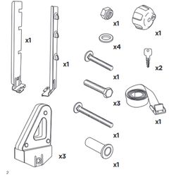 Portaescaleras negro con antirrobo solo barra 30x20 mm