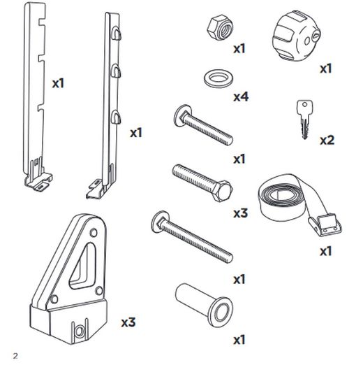 Portaescaleras negro con antirrobo solo barra 30x20 mm